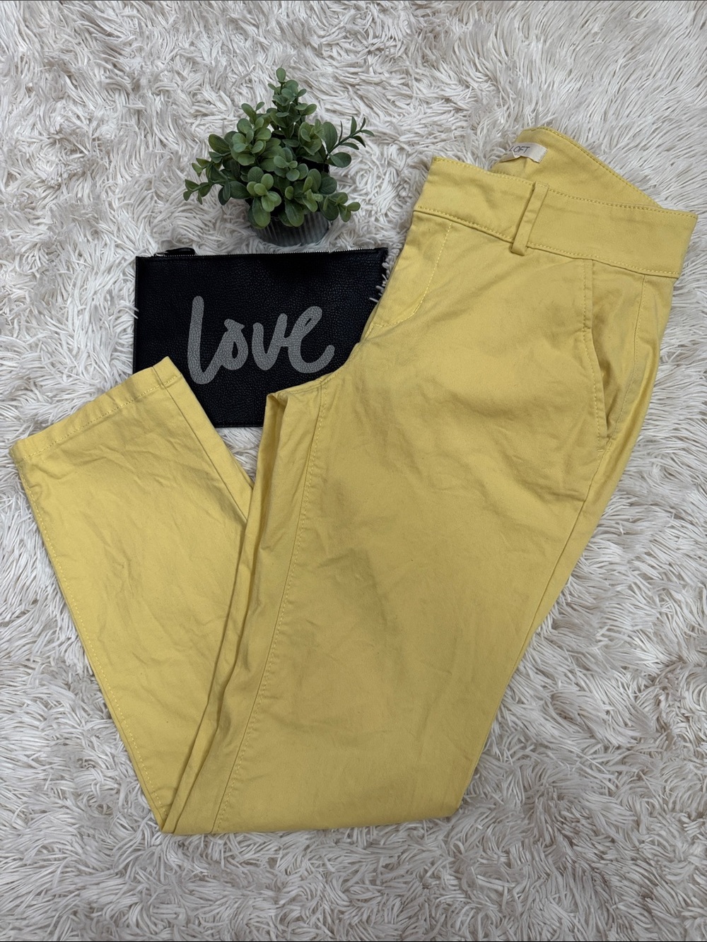 Loft Marisa Chino Rolled Ankle Pants 💗 Yellow